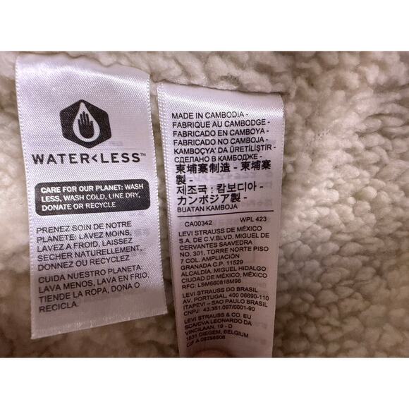 Levi's Denim Trucker Jacket Faux Shearling Mens M Huckleberry Button Down Pocket - Picture 7 of 9